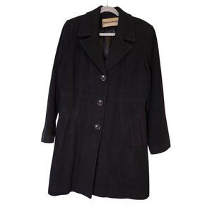 Mantello womens wool blend black dress coat.  XL.